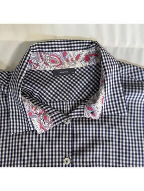 Eterna Women’s Shirt Size 44 Blue Check Cotton Tailored Fit 100% cotton soft